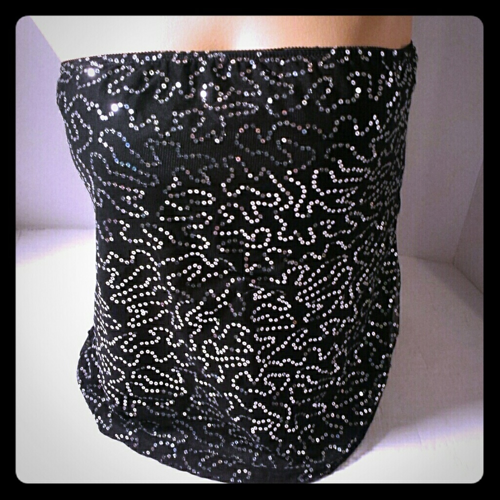 Lingerie Solutions Women's Top  L Strapless Sequin